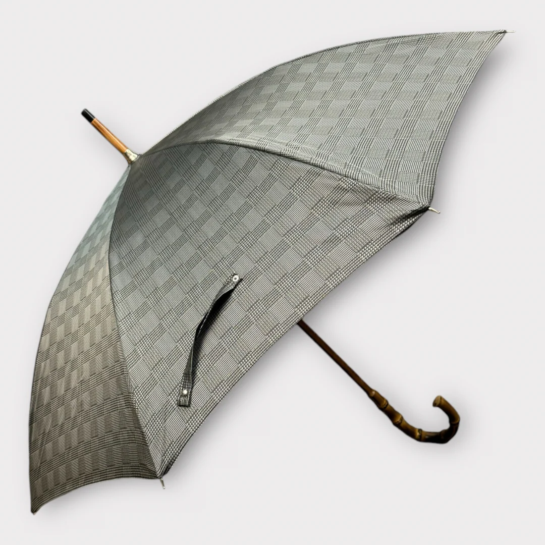 Checked umbrella with a Wanghee handle - Image 3
