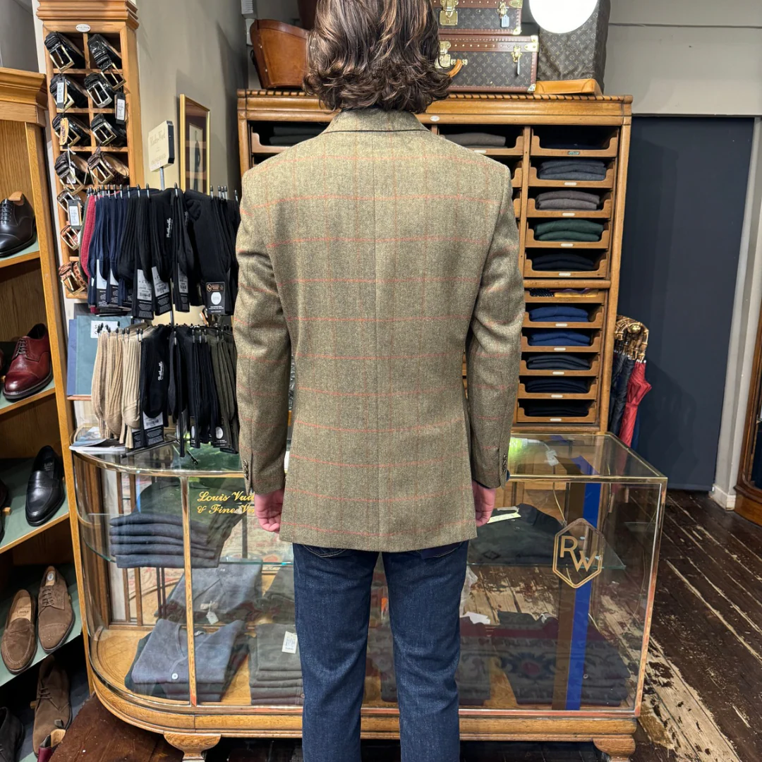 Jacket with Orange window pane Check - Image 4