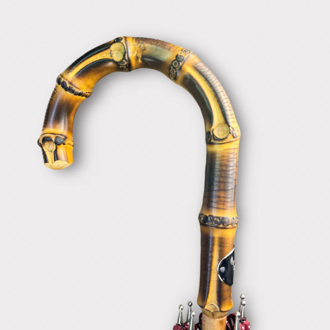 Checked umbrella with a Wanghee handle - Image 4